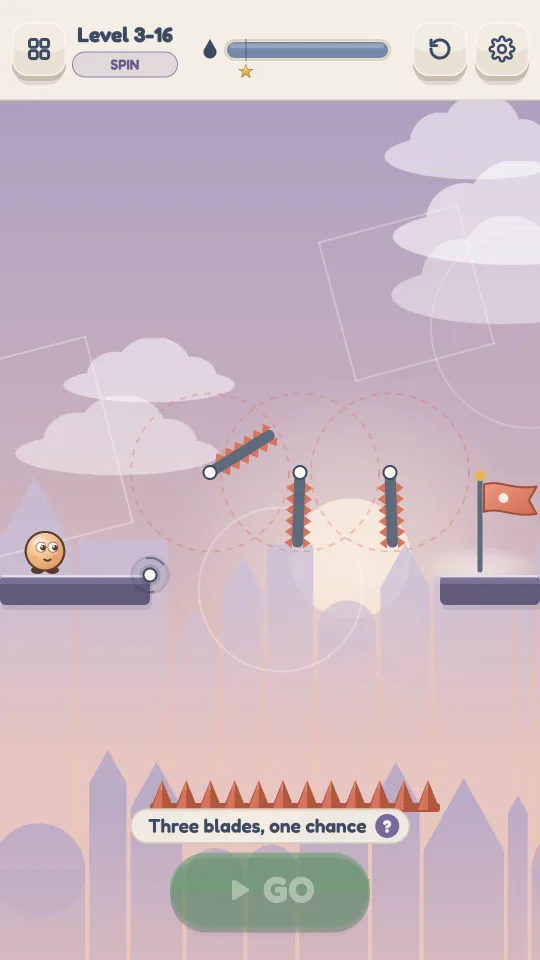 A Spin Tower level with spinning blades