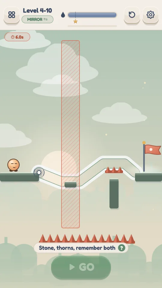 A Ghost Gardens level where stepping stones fade
